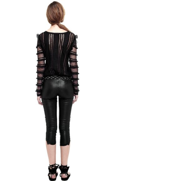 ISABEL MARANT • Cleavon Black Leather Leggings 42 - Picture 7 of 14